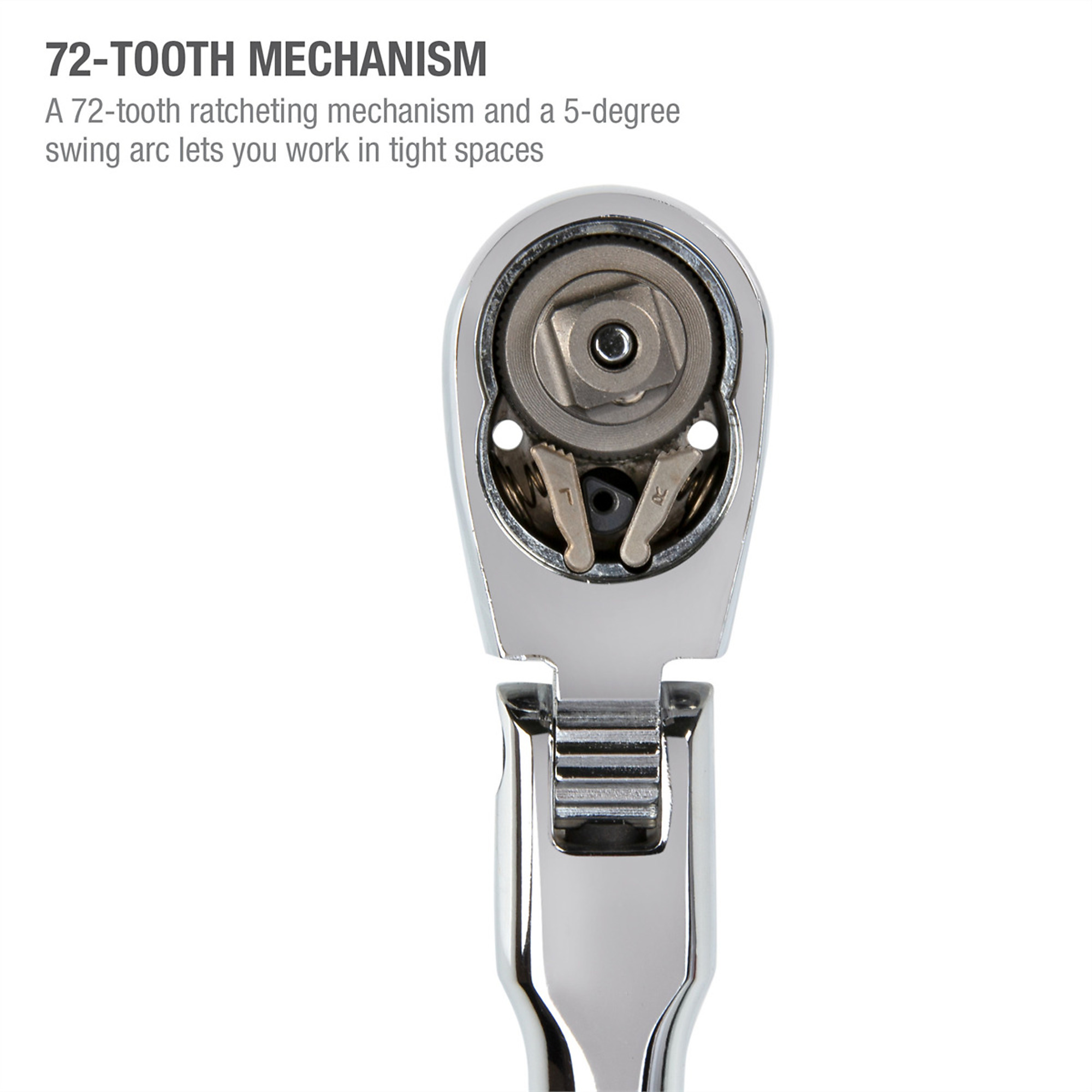 J S Products 72-Tooth Quick-Release Ratchet — 3/8in. Drive, 180-Degree Flex-Head, 18in. Full Polish Handle, Model# JSP60574